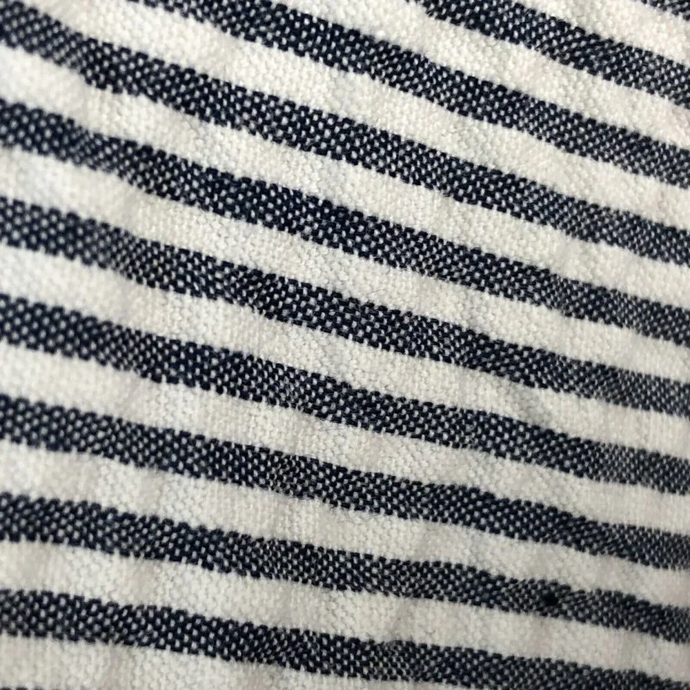 Anthropologie Viola Womens Skirt Size 0 Gray White Seersucker Striped Pockets - Picture 8 of 12